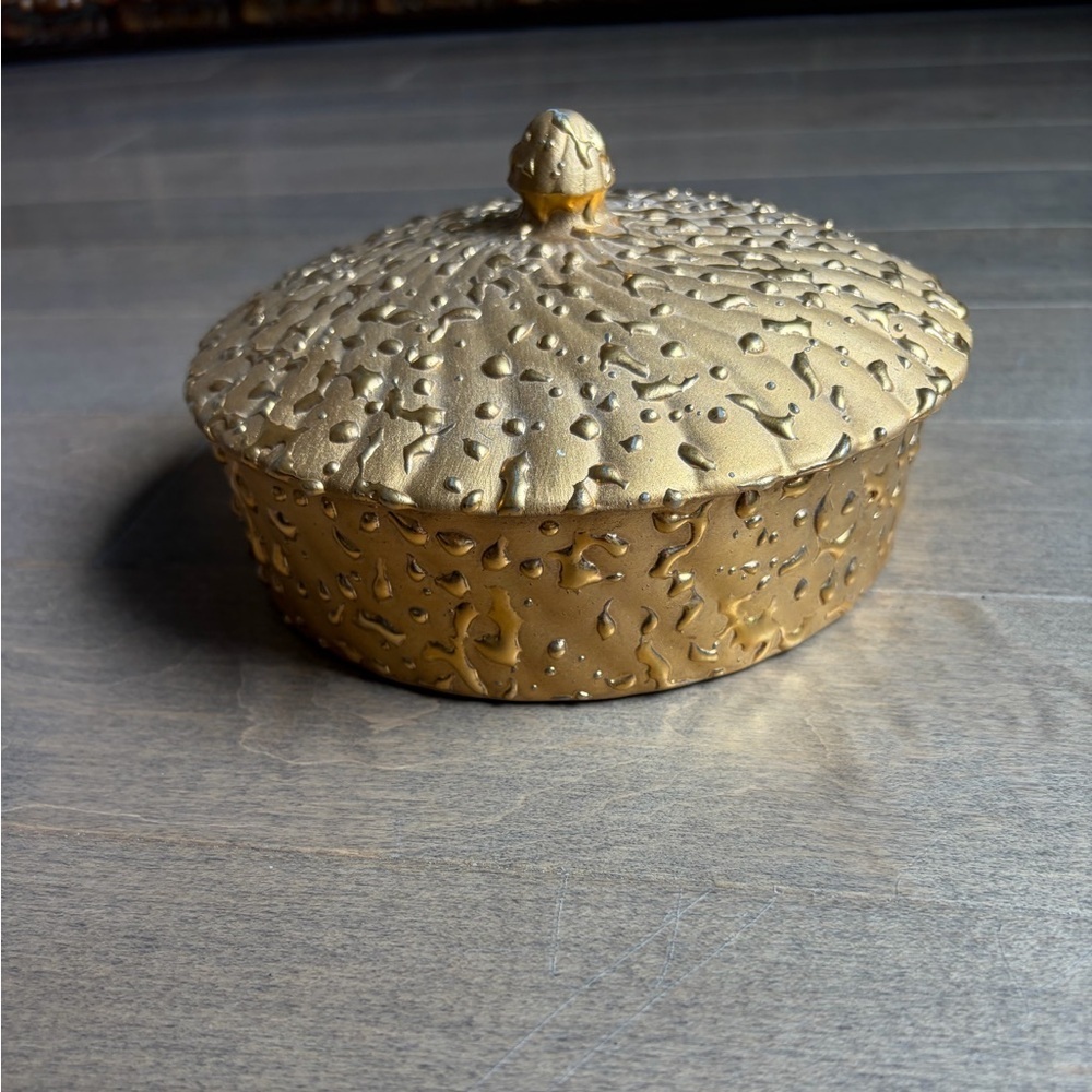 Vintage Hand Decorated Candy Dish with 22K Gold